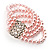 4 Strand Pink Imitation Pearl Crystal Flex Bracelet - view 5