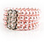 4 Strand Pink Imitation Pearl Crystal Flex Bracelet - view 10