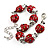 Red Enamel Crystal Ladybug Bracelet - view 2