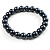 Black Coloured Imitation Pearl Flex Bracelet -8mm