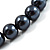 Black Coloured Imitation Pearl Flex Bracelet -8mm - view 4