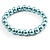 Aqua Coloured Imitation Pearl Flex Bracelet