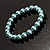 Aqua Coloured Imitation Pearl Flex Bracelet - view 2