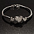 Delicate Crystal Heart Bracelet (Silver Tone)