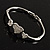 Delicate Crystal Heart Bracelet (Silver Tone) - view 9