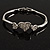 Delicate Crystal Heart Bracelet (Silver Tone) - view 10