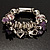 Gorgeous Heart Charm Bead Flex Bracelet (Silver And Purple) - view 5