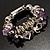 Gorgeous Heart Charm Bead Flex Bracelet (Silver And Purple) - view 6