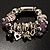 Gorgeous Heart Charm Bead Flex Bracelet (Silver And Purple) - view 7