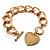 Chunky Chain Charm Heart Bracelet With Toggle Clasp (Gold Tone) - view 3
