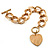 Chunky Chain Charm Heart Bracelet With Toggle Clasp (Gold Tone) - view 6