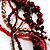 Multistrand Beaded Bracelet (Red, Cranberry&Gold) - view 4