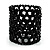 Black Wide Acrylic Bead Flex Bracelet