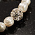 Snow White Freshwater Pearl Crystal Flex Bracelet (9mm) - view 6