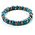 Elegant Turquoise Style Crystal Rings Flex Bracelet