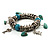 Silver Tone Link Charm Flex Bracelet (Turquoise Stone) - view 3