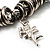 Silver Tone Link Charm Flex Bracelet (Turquoise Stone) - view 4