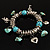 Silver Tone Link Charm Flex Bracelet (Turquoise Stone) - view 6
