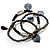 3-Strand Vintage Black Glass Charm Flex Bracelet - view 2
