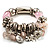 Gorgeous Heart Charm Bead Flex Bracelet (Silver And Pale Pink) - view 4
