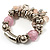 Gorgeous Heart Charm Bead Flex Bracelet (Silver And Pale Pink) - view 6