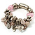Gorgeous Heart Charm Bead Flex Bracelet (Silver And Pale Pink) - view 7