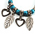 2-Strand Turquoise Bead Charm Flex Bracelet (Silver Tone) - view 8