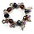 Lilac Bead Charm Flex Bracelet (Silver Tone) - view 7