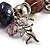 Lilac Bead Charm Flex Bracelet (Silver Tone) - view 8