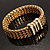 Gold Tone Crystal Mesh Magnetic Bracelet - view 2