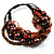Multistrand Bead Bracelet (Chocolate & Amber Brown Colour)