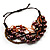 Multistrand Bead Bracelet (Chocolate & Amber Brown Colour) - view 2