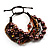Multistrand Bead Bracelet (Chocolate & Amber Brown Colour) - view 4