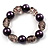 Boho Purple&Transparent Bead Flex Glass Bracelet - view 3