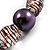 Boho Purple&Transparent Bead Flex Glass Bracelet - view 5