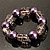 Boho Purple&Transparent Bead Flex Glass Bracelet - view 2