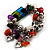 Multicolour Bead&Stone Heart Charm Flex Bracelet (Antique Silver Tone) - view 8