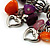 Multicolour Bead&Stone Heart Charm Flex Bracelet (Antique Silver Tone) - view 4