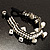 Antique White Semiprecious Stone Charm Wristband Bracelet (Silver Tone) - view 6