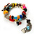Multicoloured Flex Bead Tassel Bracelet (Silver Tone) - view 5