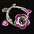 2-Strand Purple Floral Charm Bead Flex Bracelet (Antique Silver) - view 7