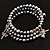 3 Strand Peacock Freshwater Pearl Charm Wrap Bangle Bracelet (6mm) - view 5