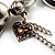 Vintage Bead Heart&Butterfly Charm Flex Bracelet (Antique Silver Tone) - view 4