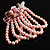 Chic Pale Pink Multistrand Simulated Glass Pearl Floral Flex Bracelet - view 7