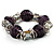 Purple Glass Bead Flex Bracelet - view 2