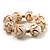 Italian Glass Heart Bead Flex Bracelet (Milk White & Gold) - view 6