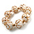 Italian Glass Heart Bead Flex Bracelet (Milk White & Gold) - view 7