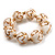 Italian Glass Heart Bead Flex Bracelet (Milk White & Gold) - view 8