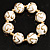 Italian Glass Heart Bead Flex Bracelet (Milk White & Gold) - view 9