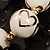 Italian Glass Heart Bead Flex Bracelet (Milk White & Gold) - view 5